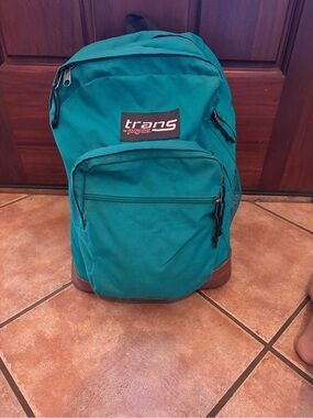 Jansport Teal women Backpack with Brown Base